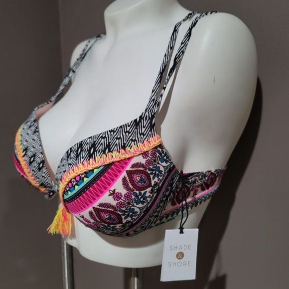 Shade & Shore Boho Pink Push Up Bikini Top - Picture 3 of 9